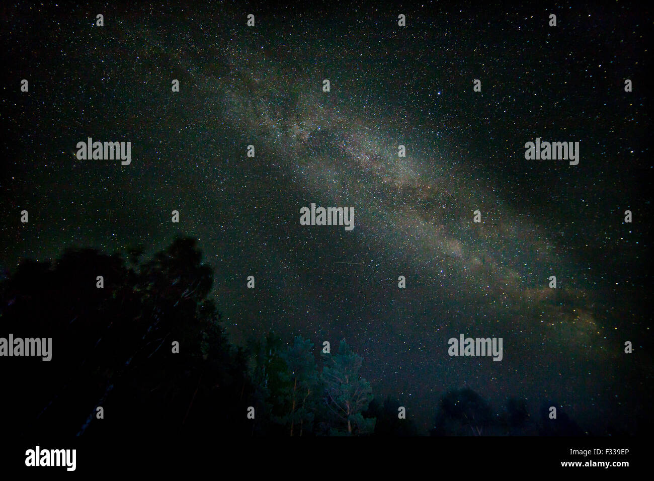 Night starry sky scene with milky way Stock Photo - Alamy