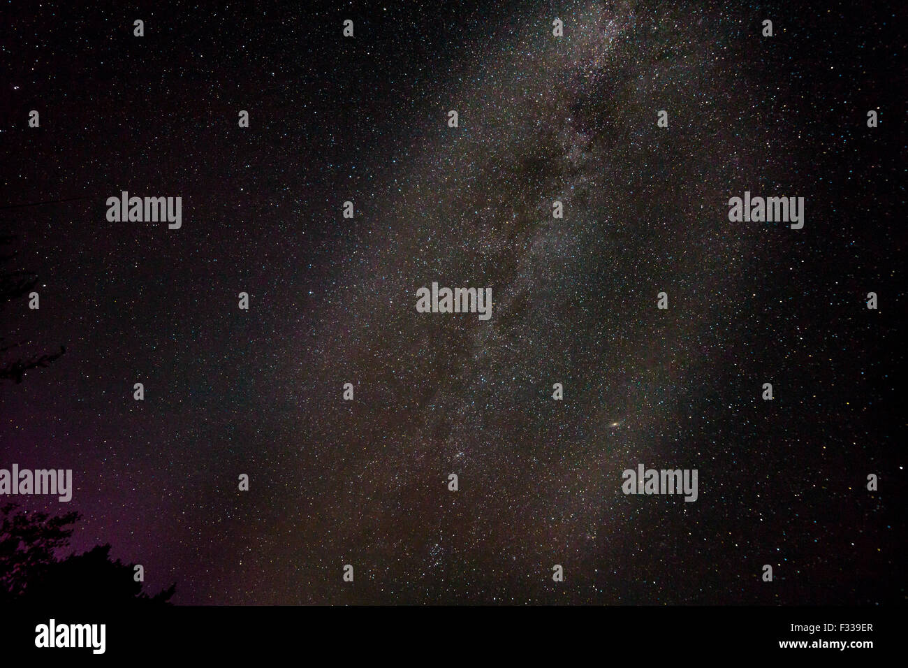 Night starry sky scene with milky way Stock Photo - Alamy