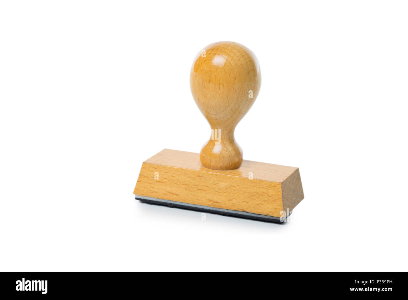 Wooden Rubber stamp isolated on white background Stock Photo - Alamy