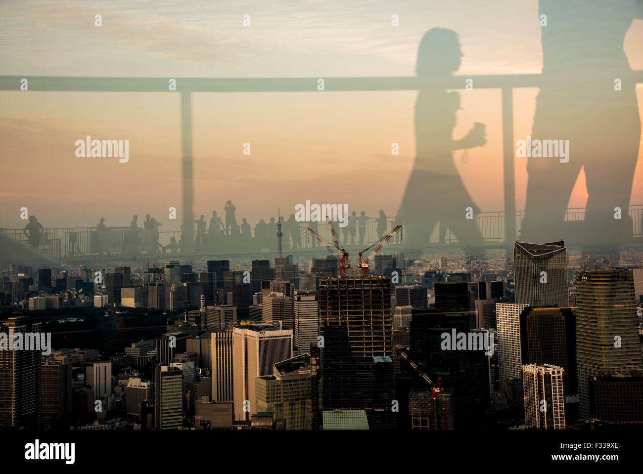 Evening scene from Roppongi Hills observatory Sky deck, Minato-Ku,Tokyo,Japan Stock Photo