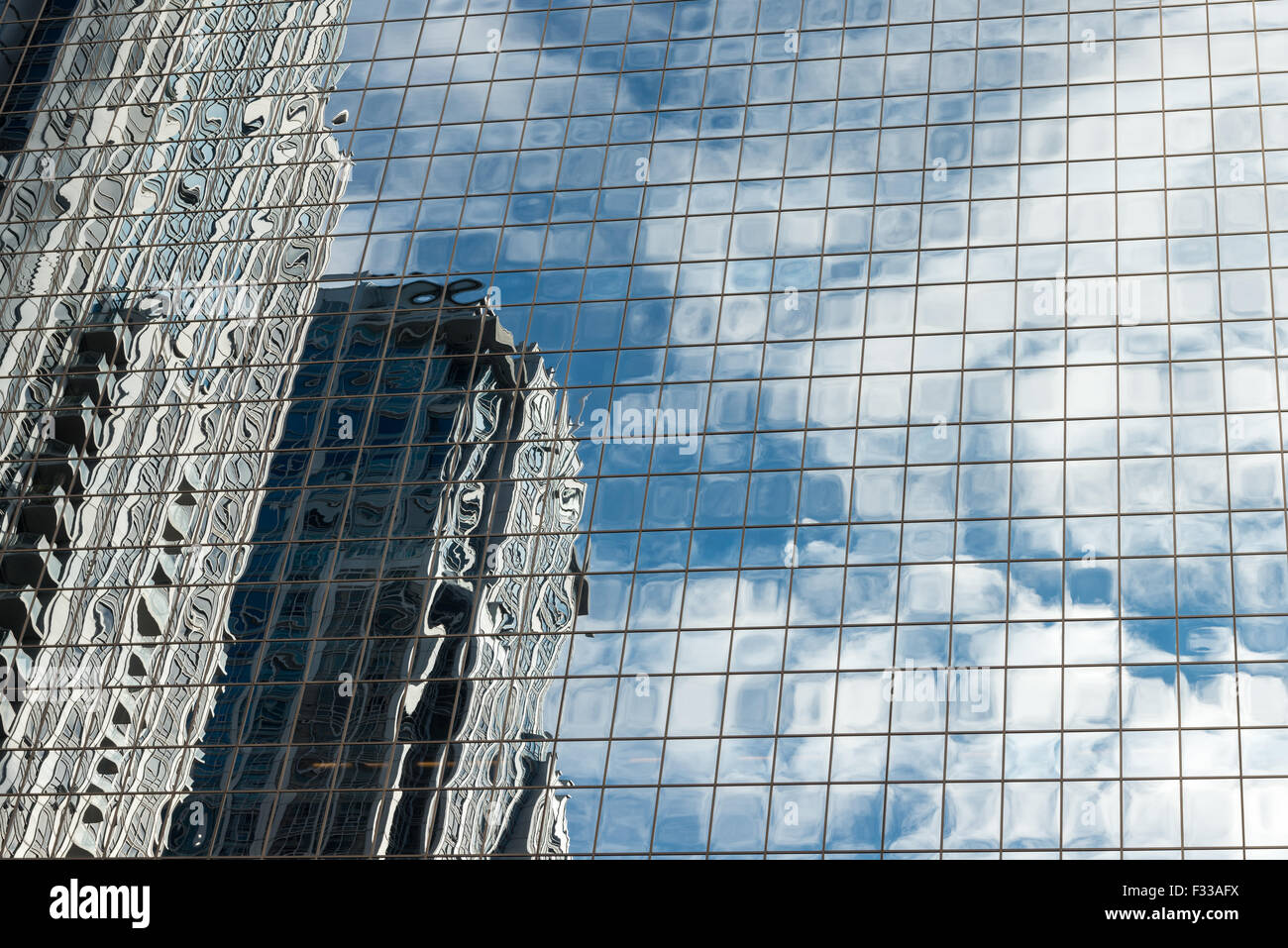 Skyscrapers of Toronto are reflected in each other , Canada Stock Photo