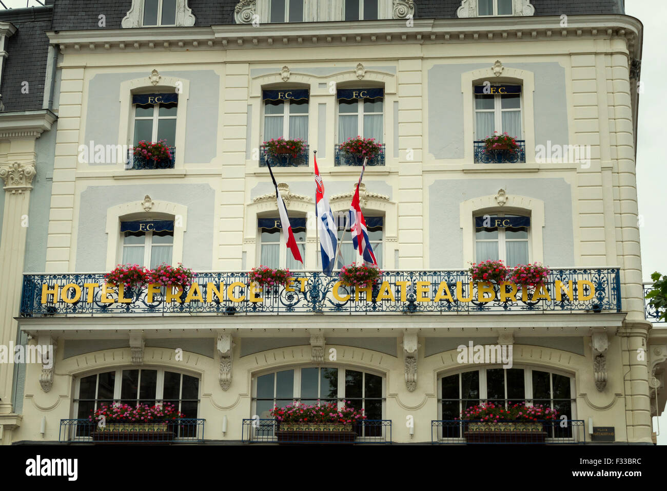 French, hotel france et chateaubriand Saint-Malo France. Stock Photo