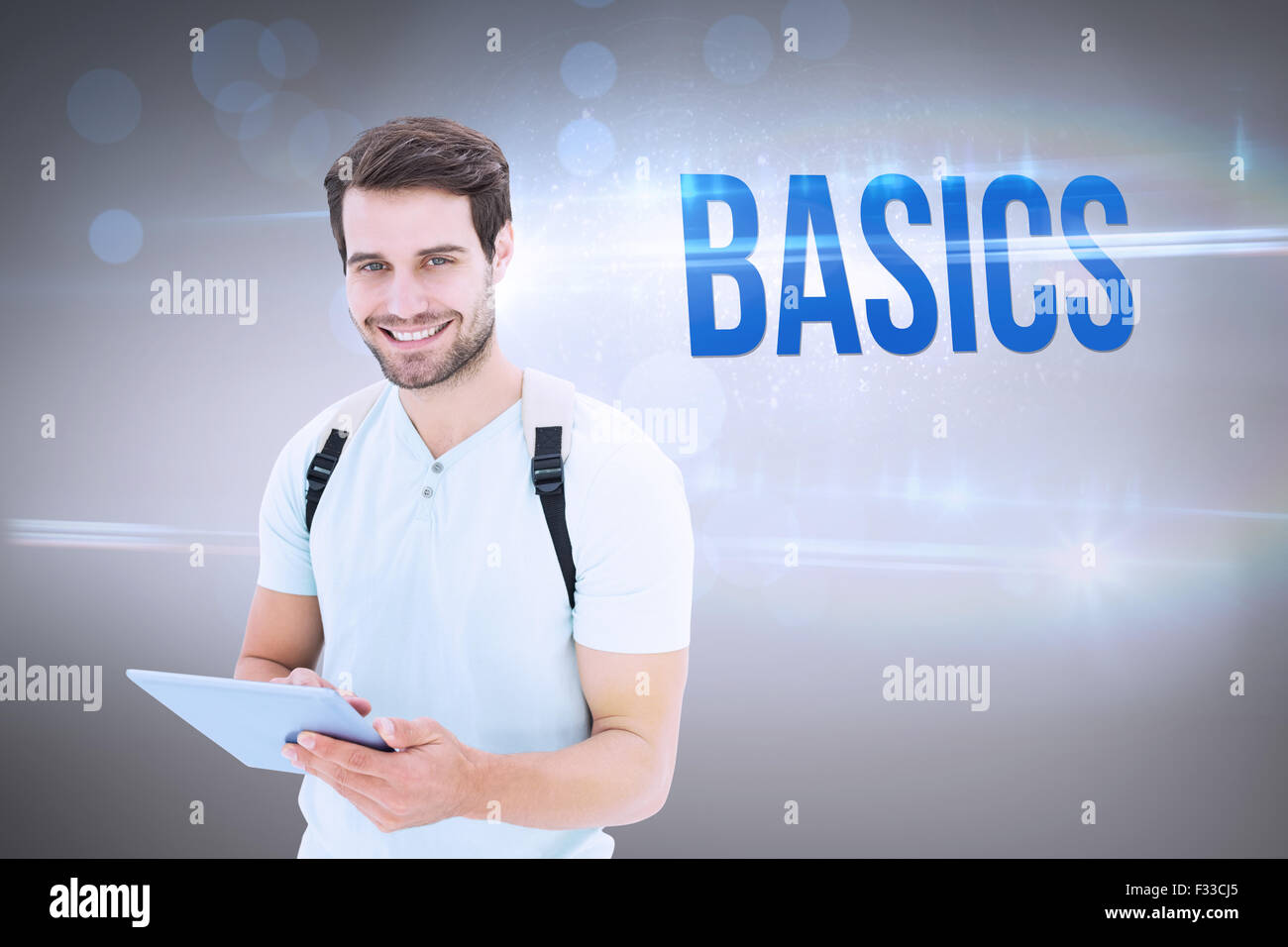 Basics against grey vignette Stock Photo