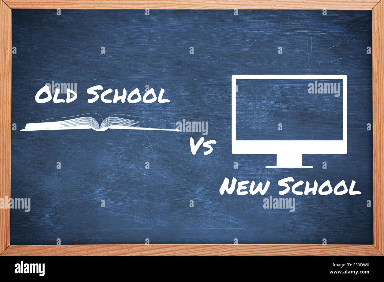 Composite image of old school vs new school Stock Photo