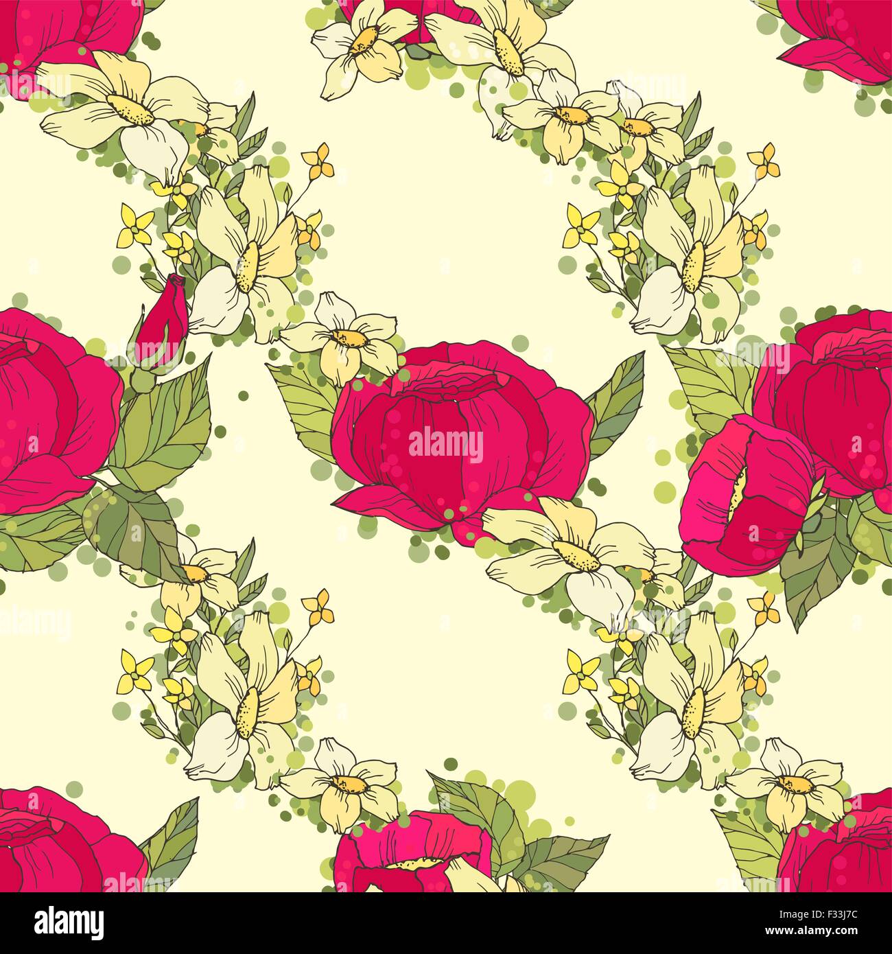 Seamless floral pattern with peonies Stock Vector Image & Art - Alamy