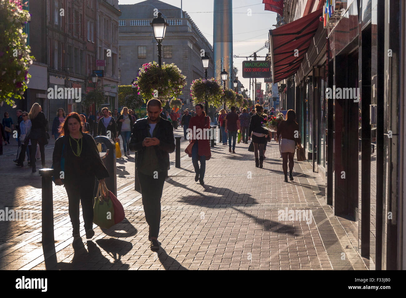 Talbot Street Dublin Ireland. Shops and architecture in the capital city Stock Photo
