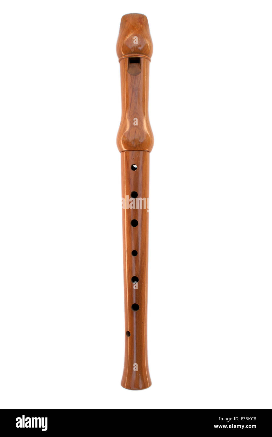 Classical wooden flute Stock Photo