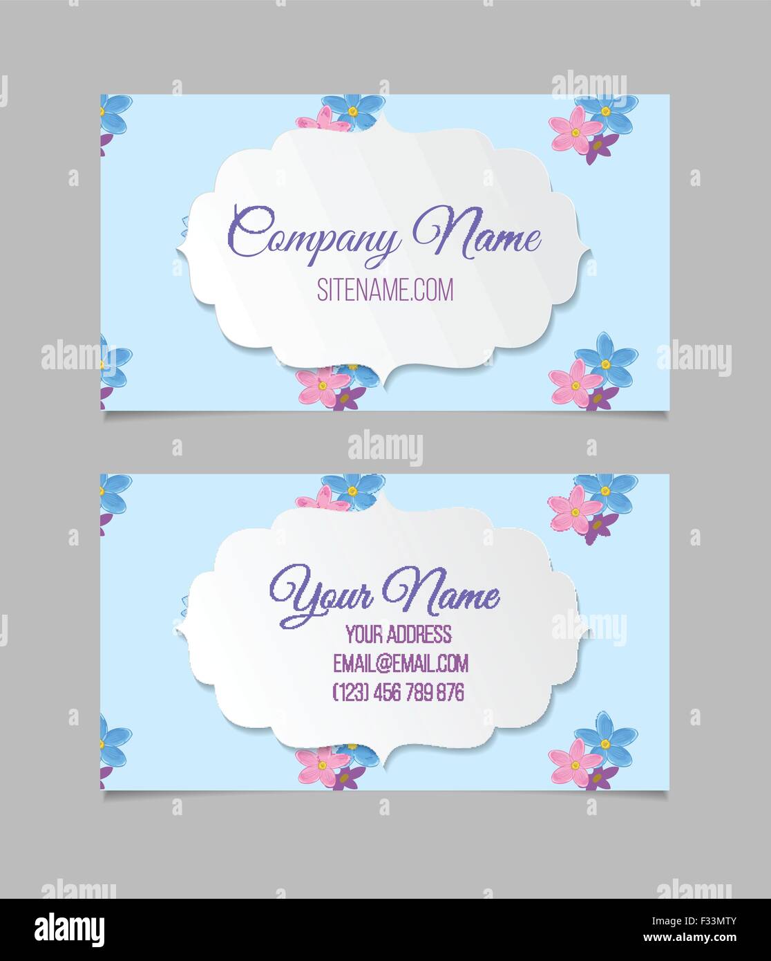 Floral card template Stock Vector Image Art Alamy