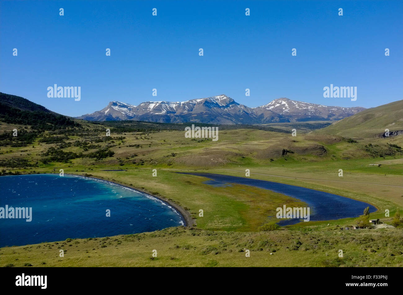 Laguna Azul, Torres del Paine NP Chile Patagona Stock Photo Alamy