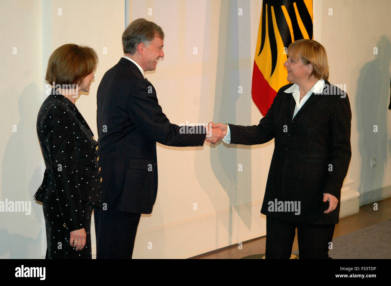 Bundespraesident Koehler mit seiner Ehefrau, Angela Merkel - Neujahrsempfang des Bundespraesidenten im Schloss Charlottenburg am Stock Photo