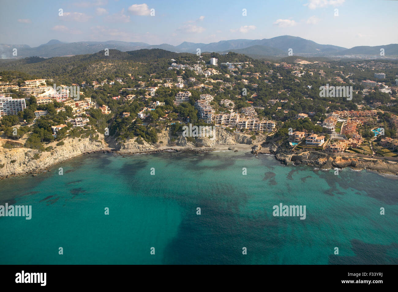 Areal view of residential zone in the island of Mallorca Stock Photo