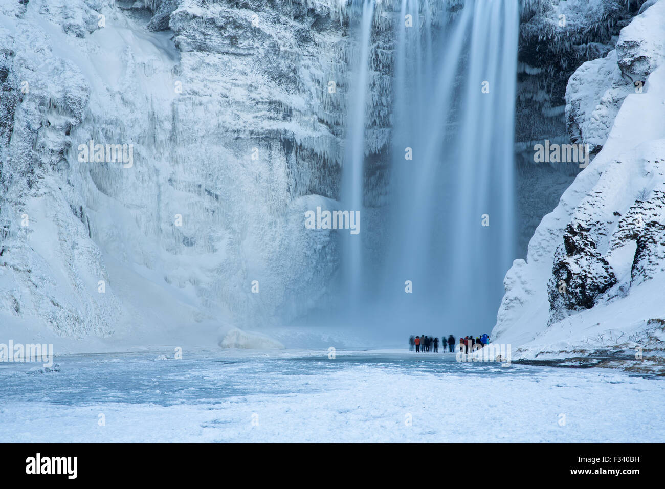 Skogafoss in winter, Iceland Stock Photo