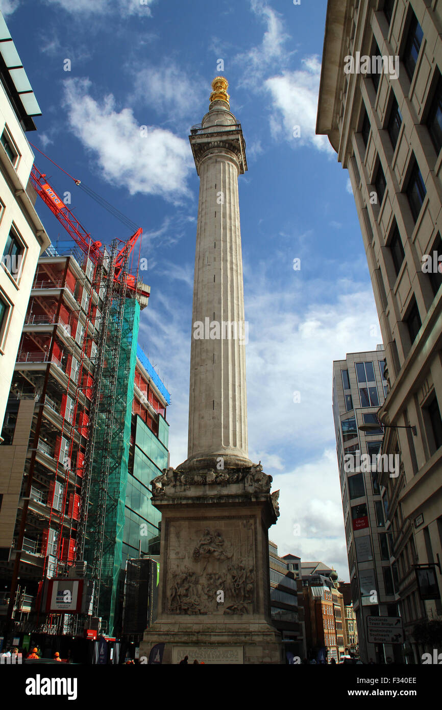 The Monument Pudding Lane London Stock Photo