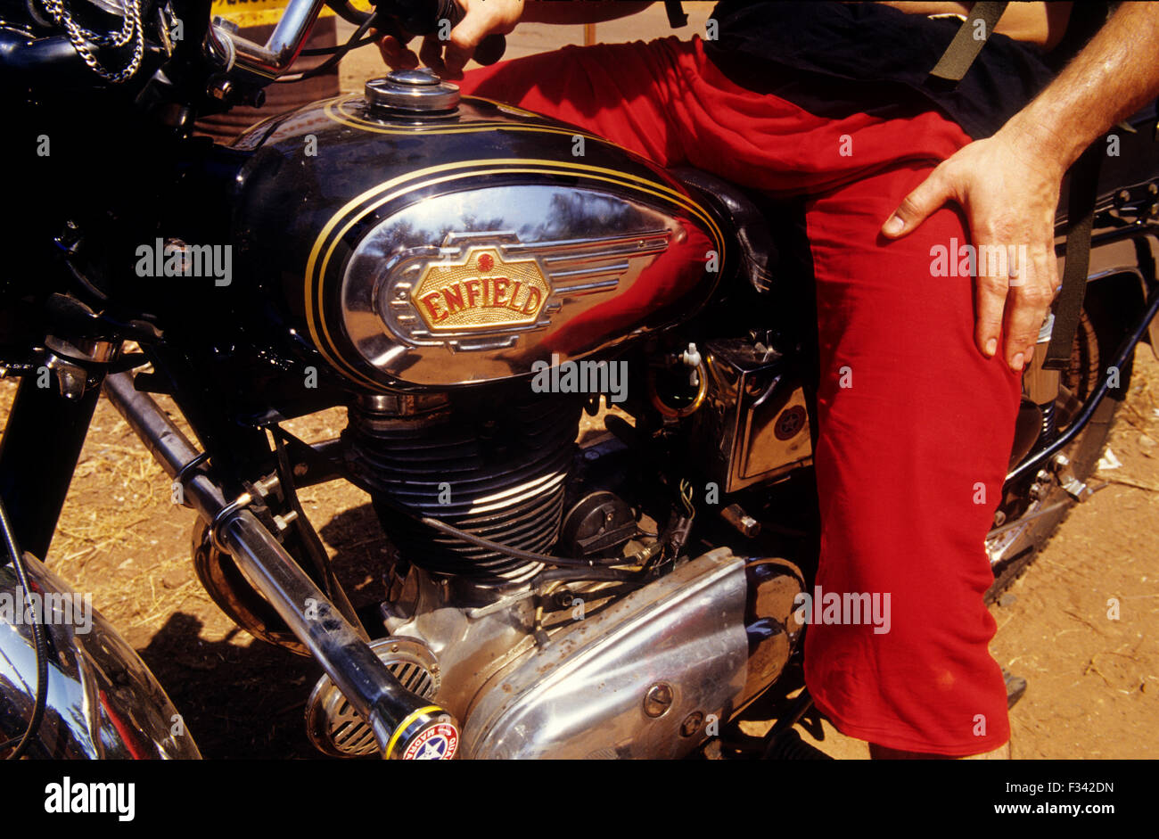 Enfield motorcycle.Goa.India. Stock Photo