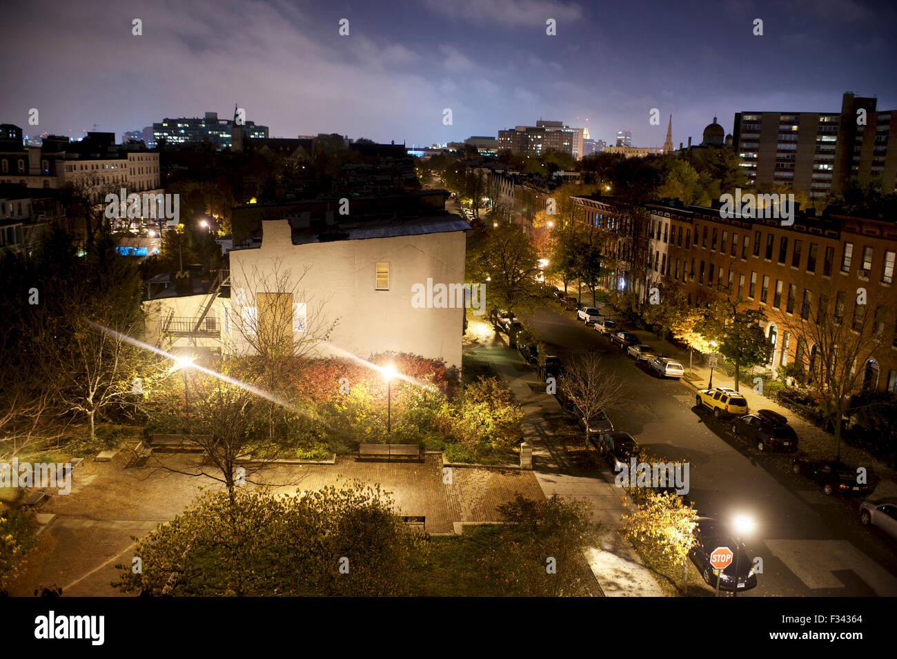 Roof top view of Bolton Hill Neighborhood, Baltimore Stock Photo Alamy