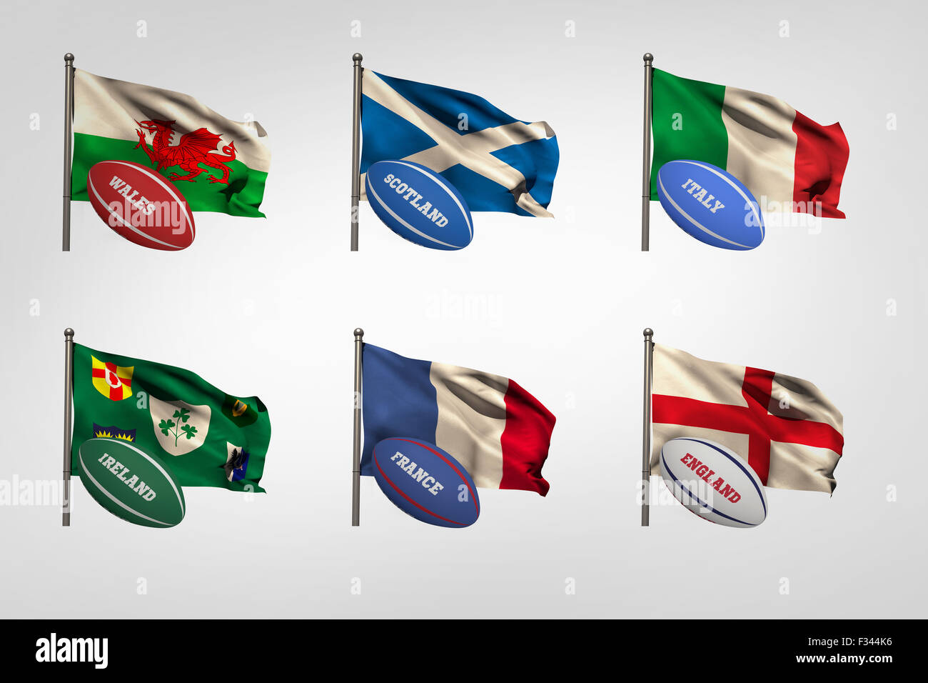 Six nations flags Stock Photo - Alamy