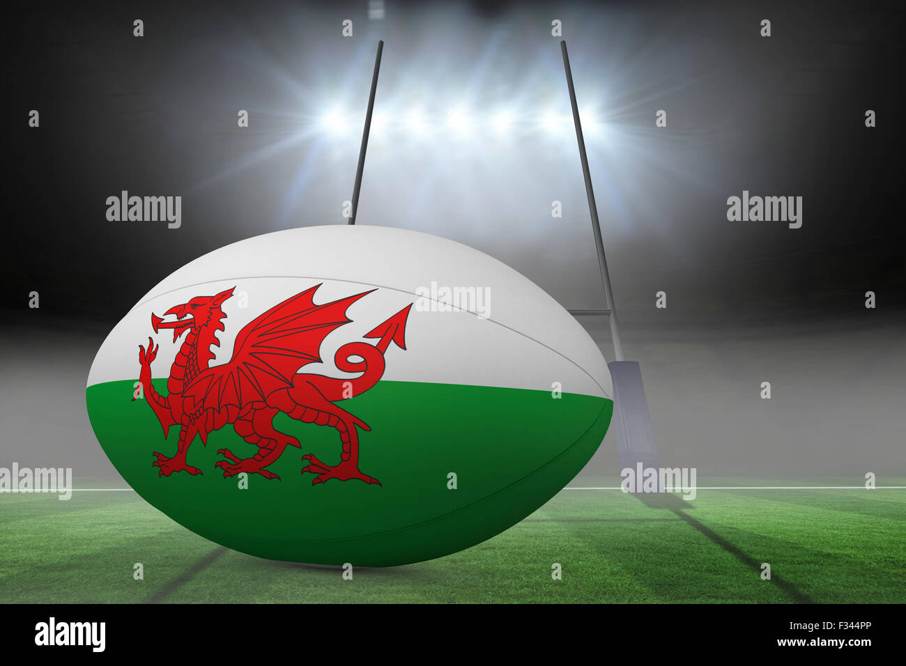 Composite image of welsh flag rugby ball Stock Photo Alamy