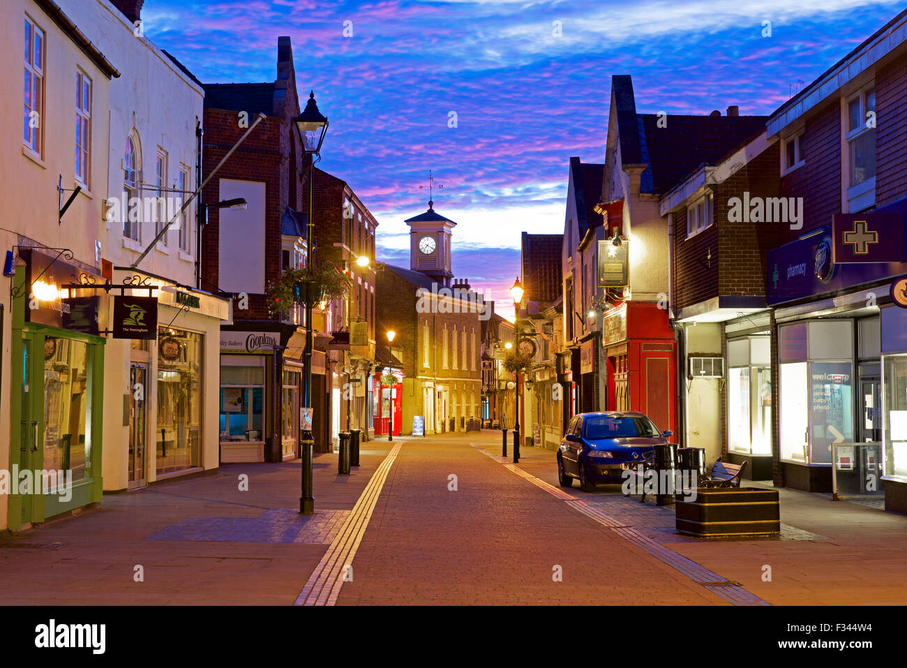 Twilight in Brigg, North Lincolnshire, England UK Stock Photo