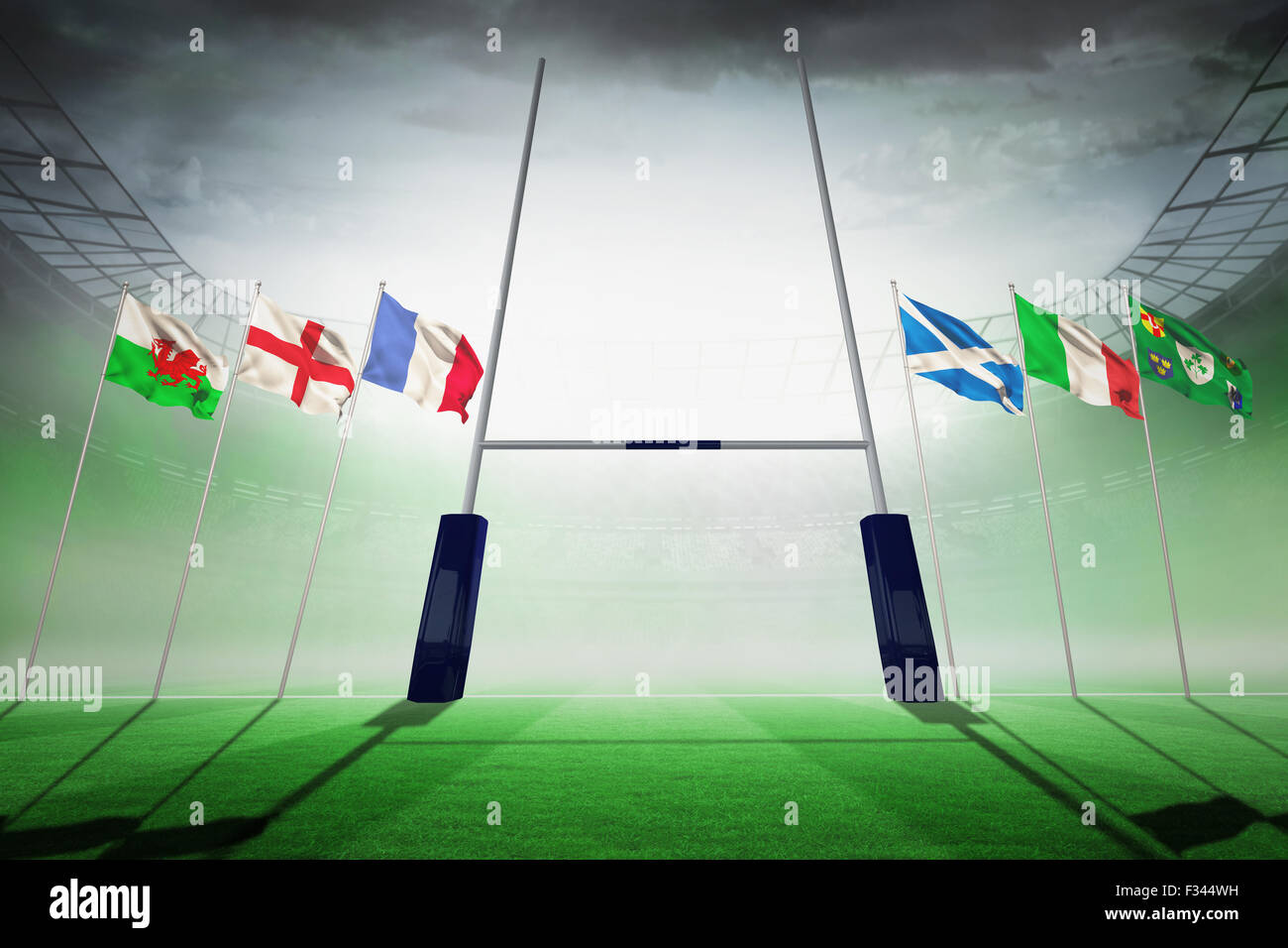 Composite image of rugby pitch Stock Photo - Alamy