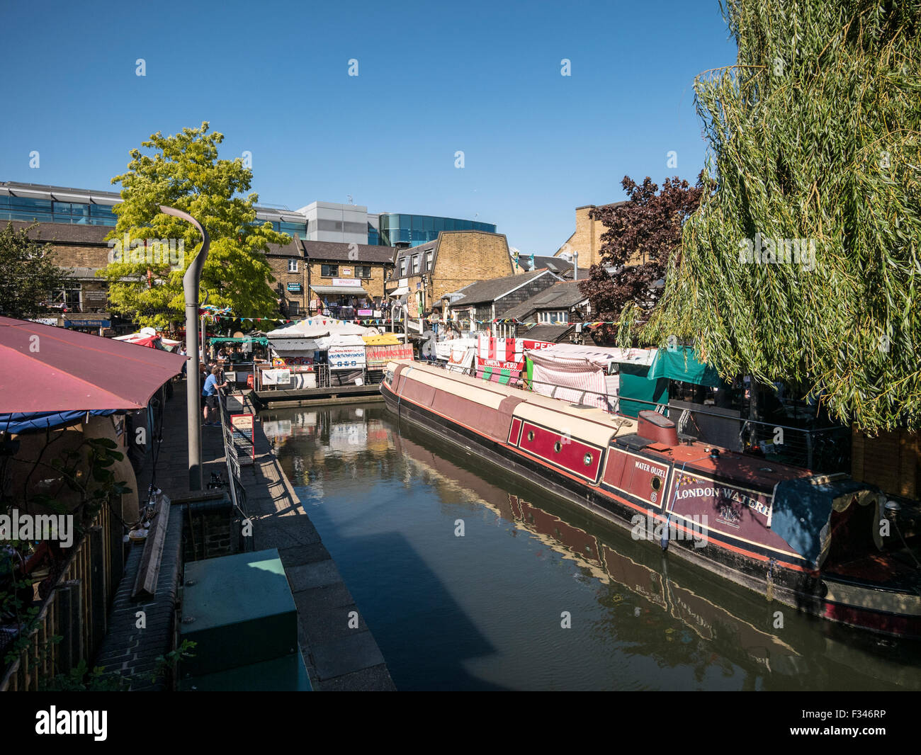 Canal and Outdoor Market Camden London UK Stock Photo