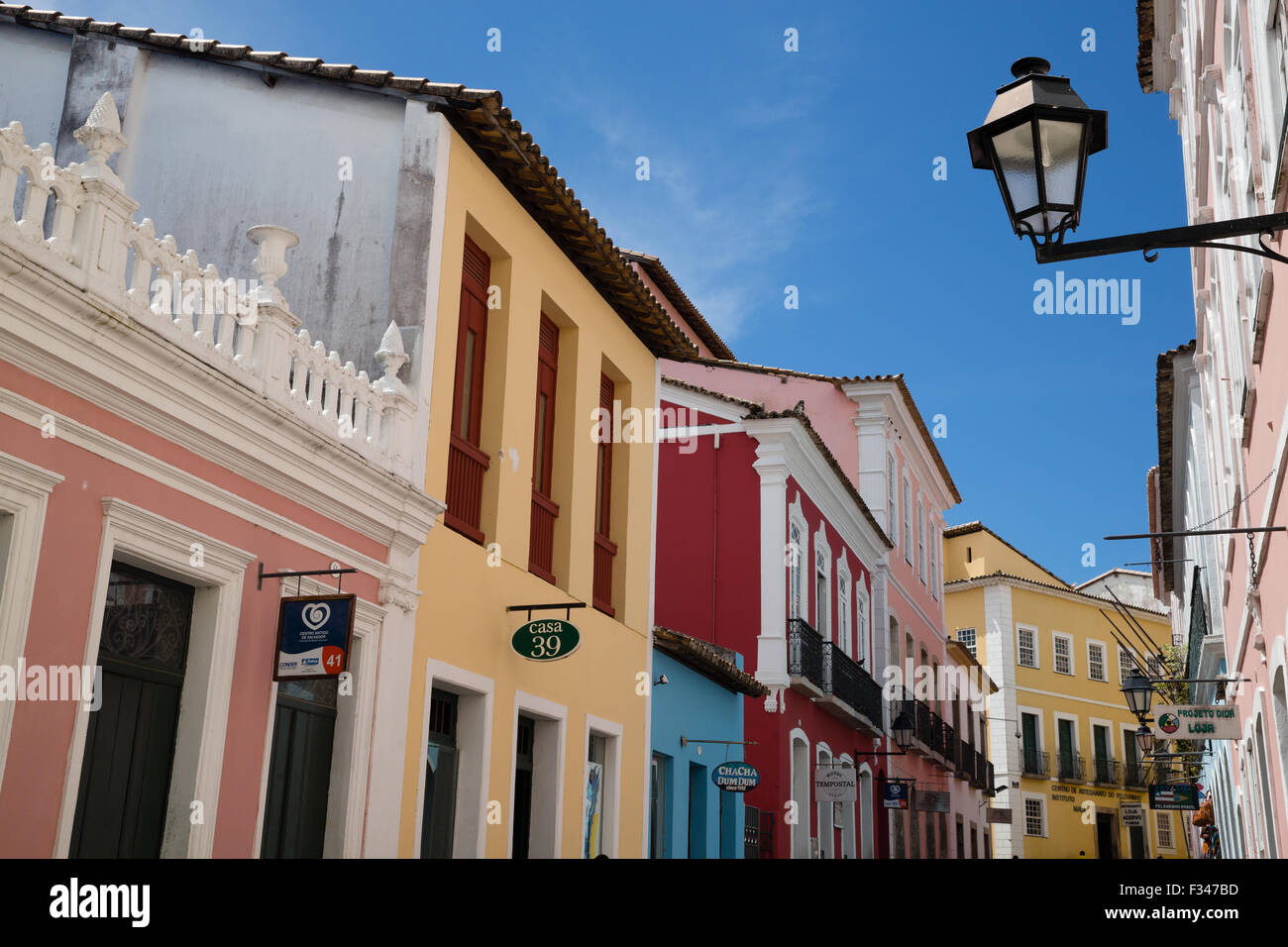 colonial architecture in the Old Town, Salvador, Brazil Stock Photo