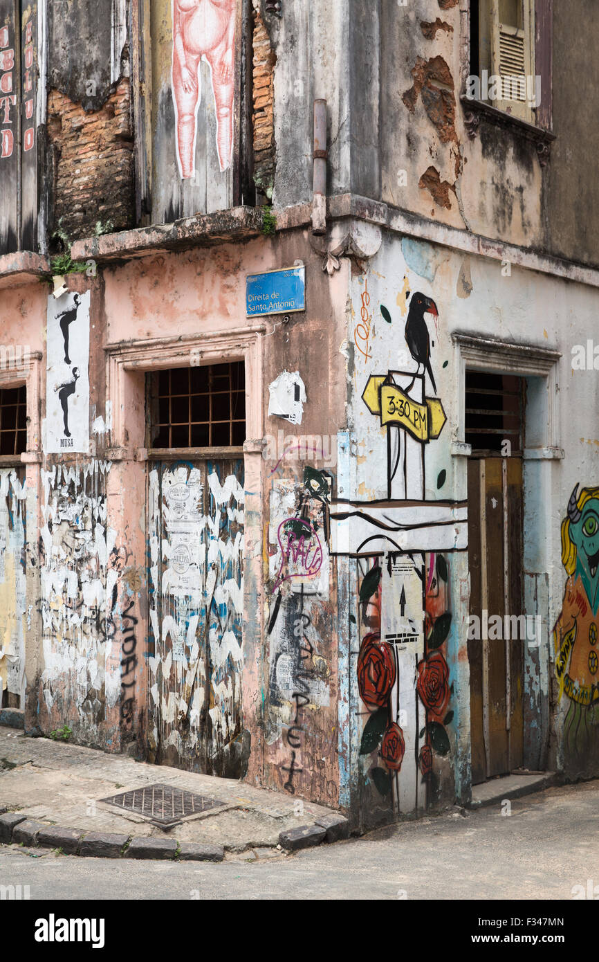 street life, the Old Town, Salvador da Bahia, Brazil Stock Photo