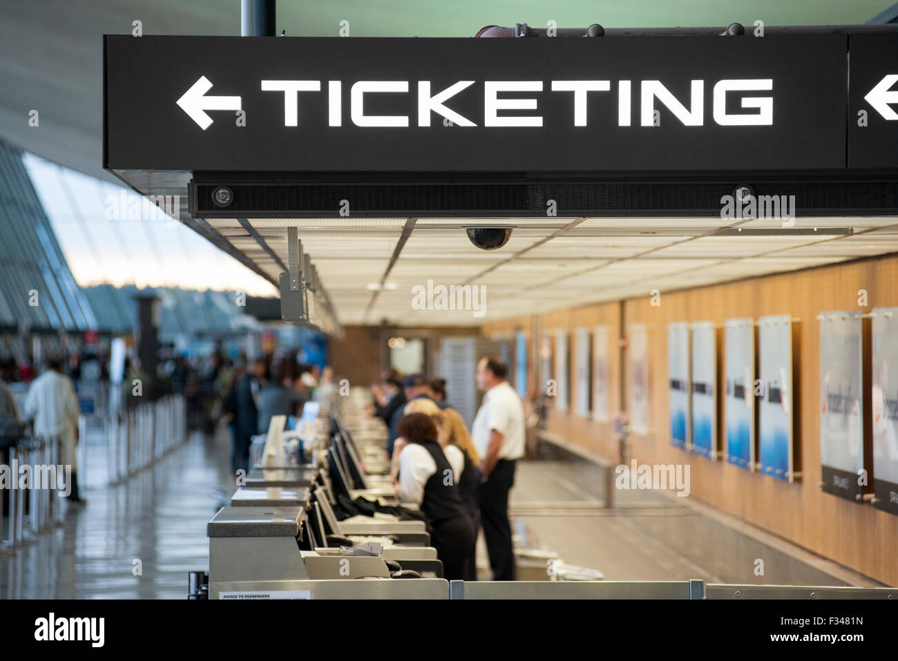 The ticketing area at Dulles International Airport Stock Photo Alamy