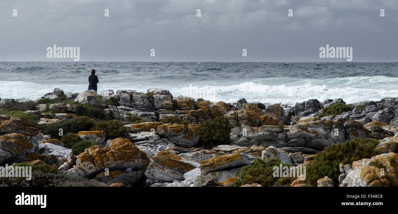 Woman and stormy sea hi-res stock photography and images - Alamy