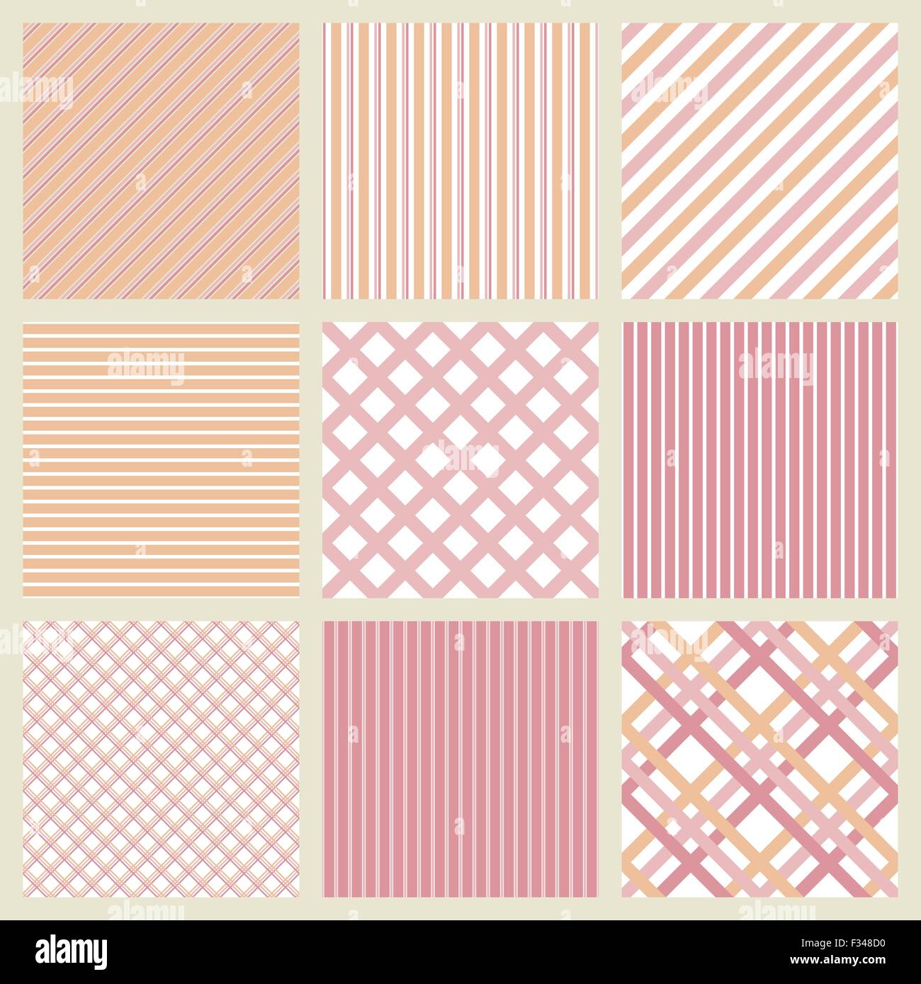 Set of pink seamless geometric striped patterns Stock Vector Image ...
