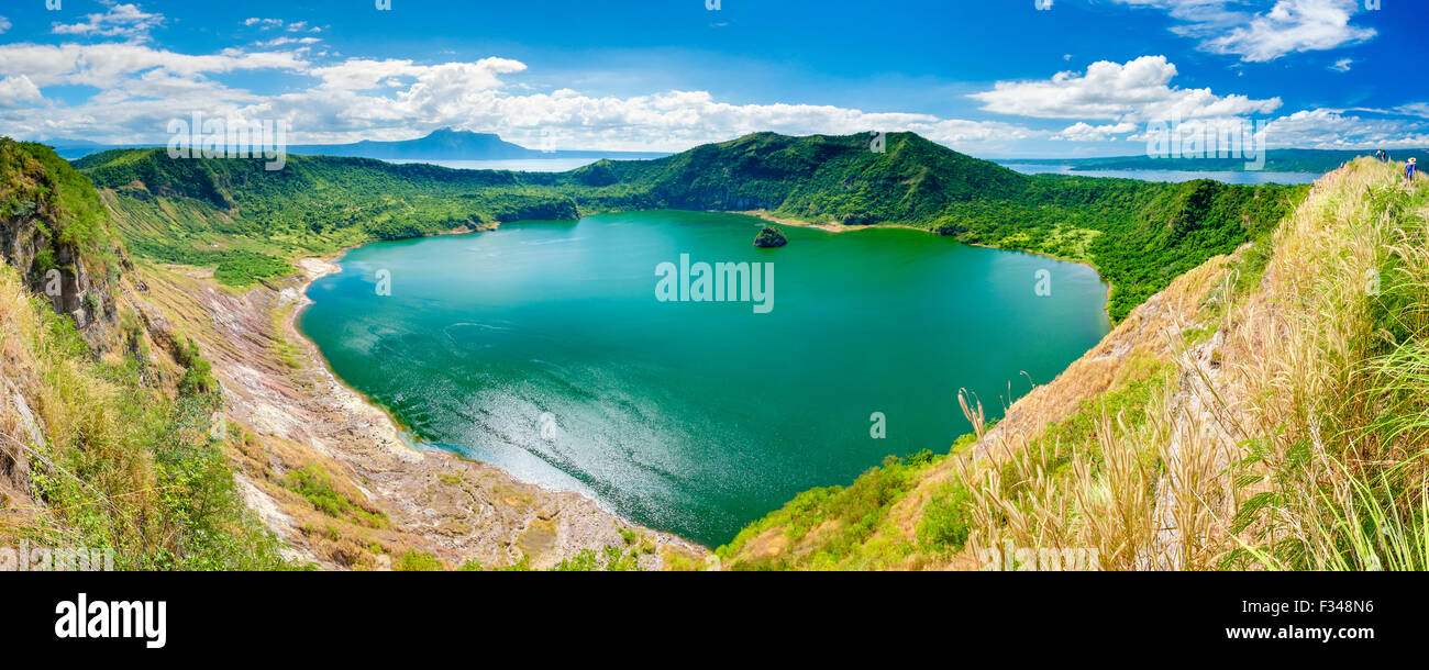 Crater lake of Taal Volcano on Taal Volcano Island, Philippines Stock Photo