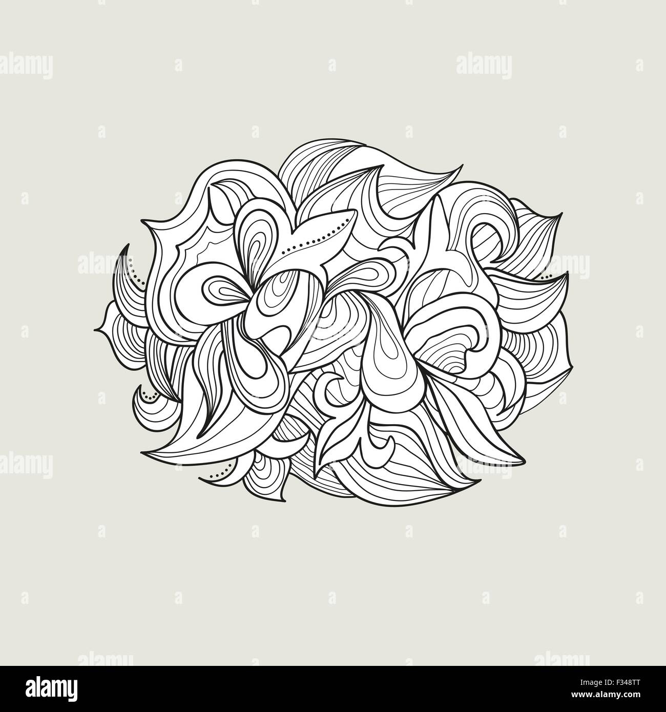 Abstract background of curls without color on a light background Stock ...