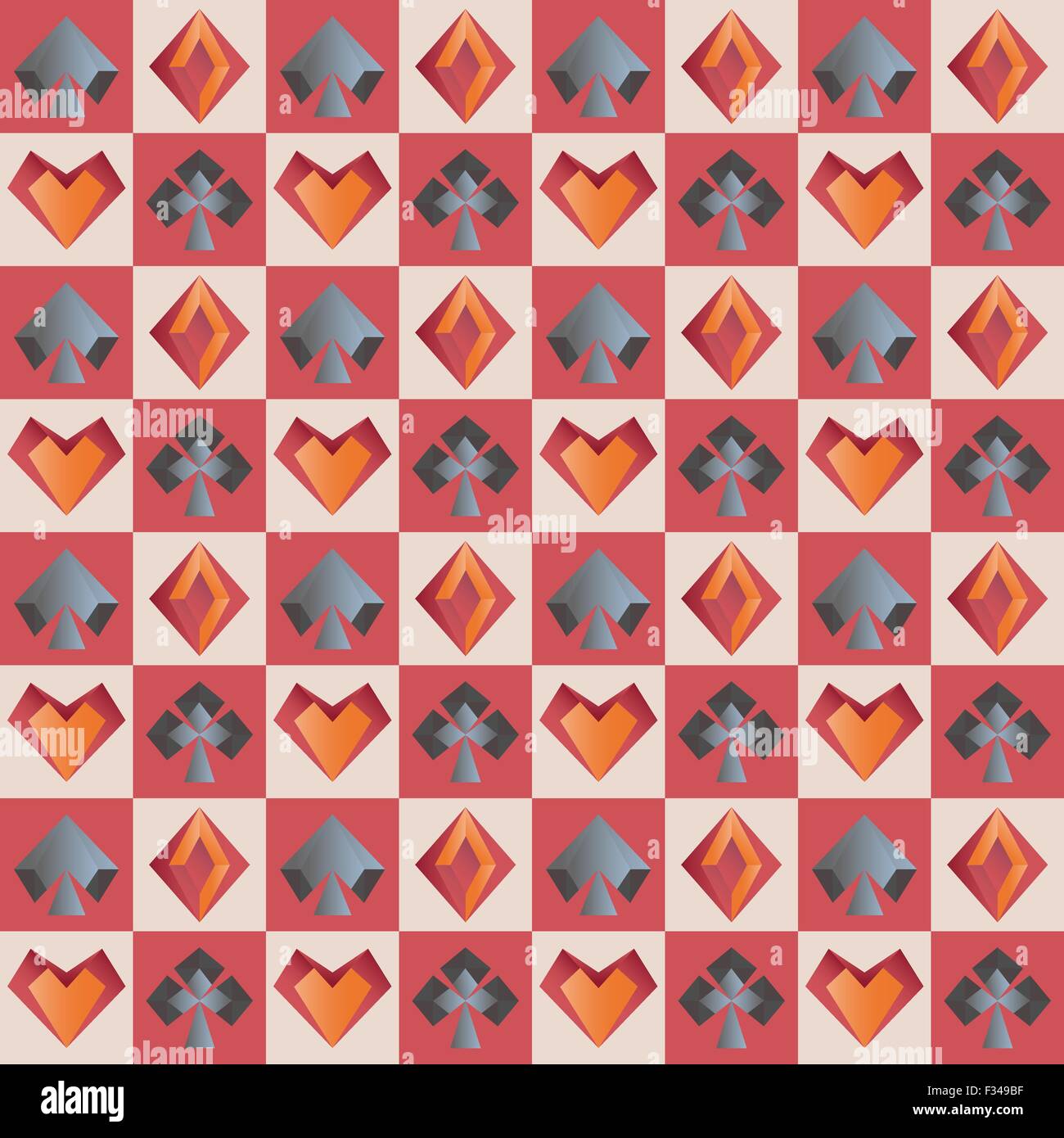 Seamless background of a poker card suits Stock Vector Image & Art - Alamy