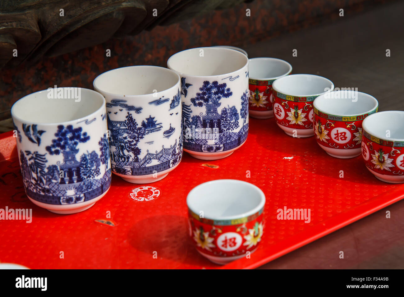Chinese tea cups style Stock Photo Alamy