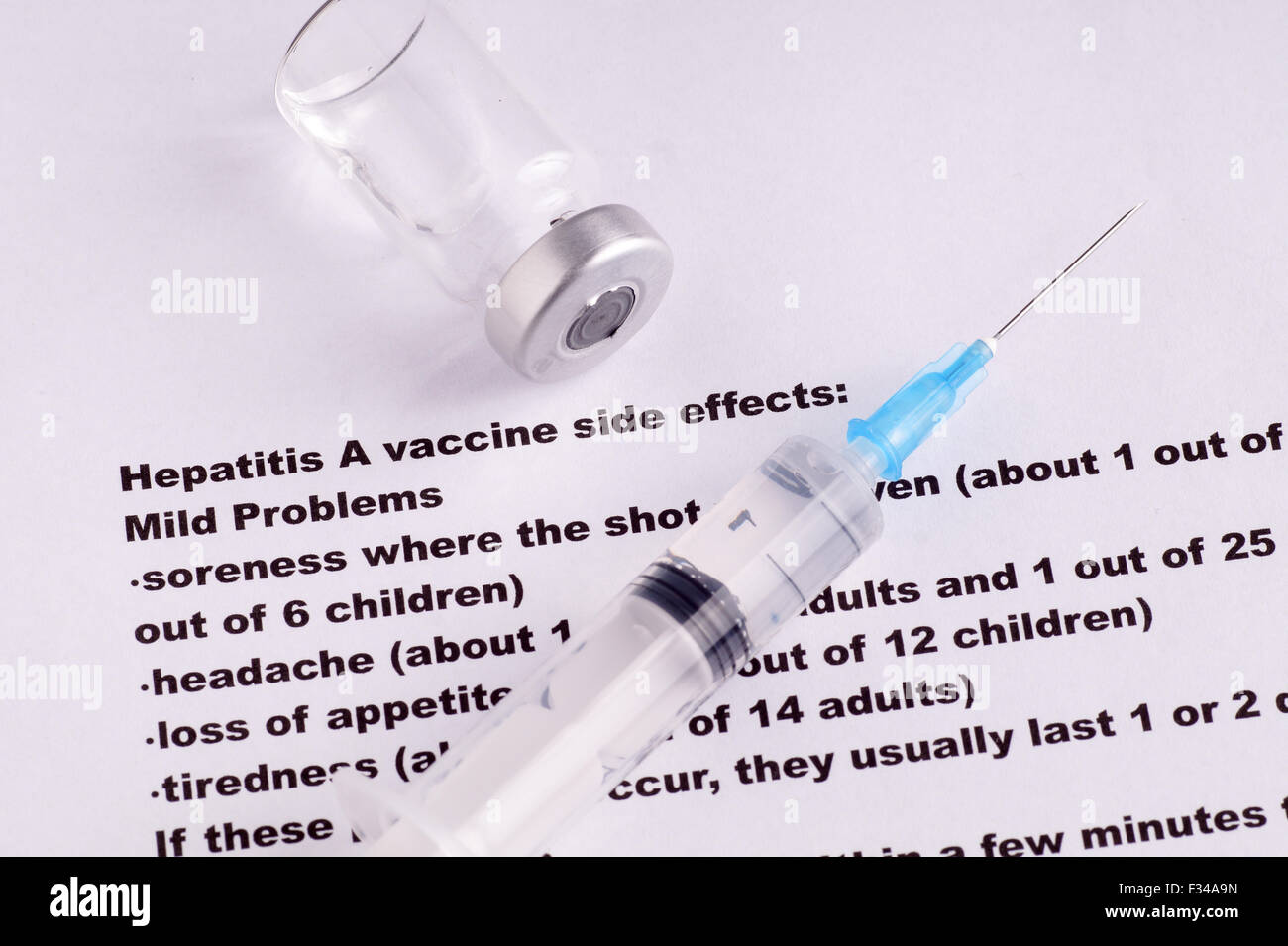 Vaccination against Hepatitis, symptoms and side effects Stock Photo - Alamy