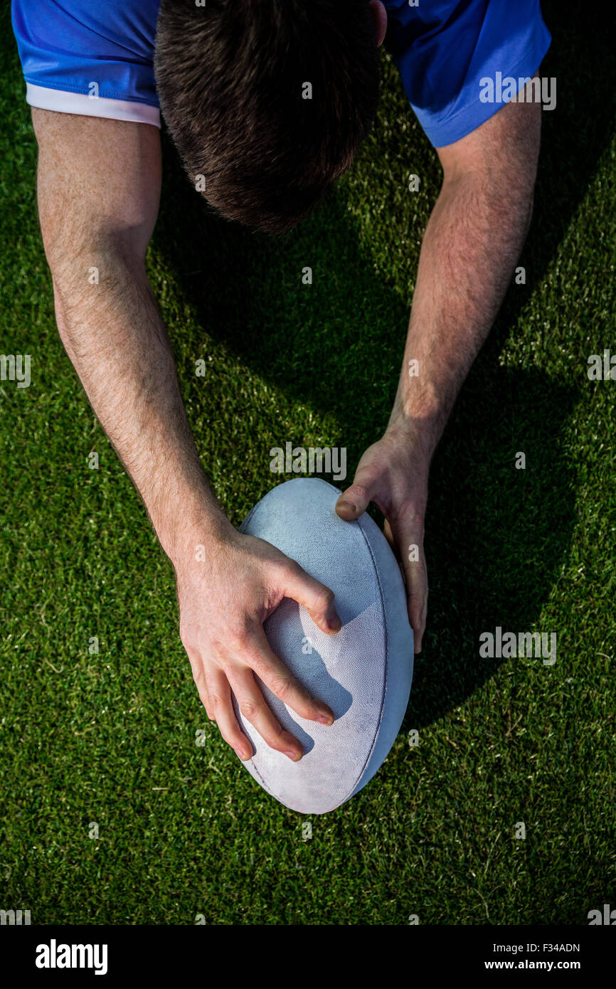 A rugby player scoring a try Stock Photo Alamy