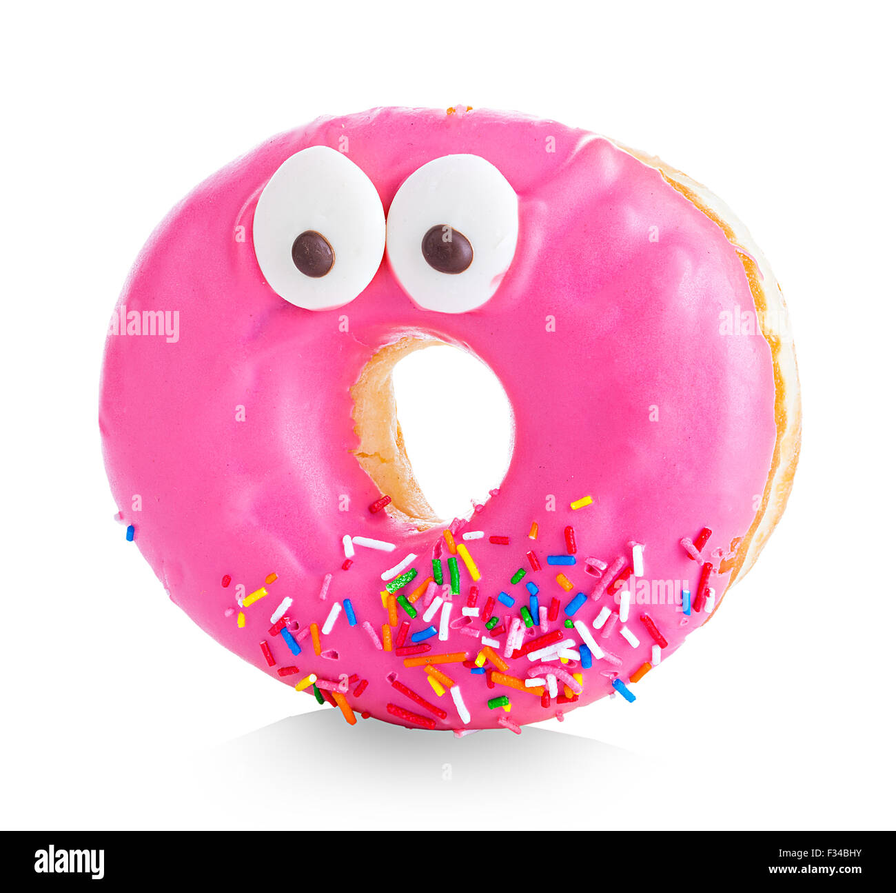 Donut close-up isolated on a white background Stock Photo - Alamy