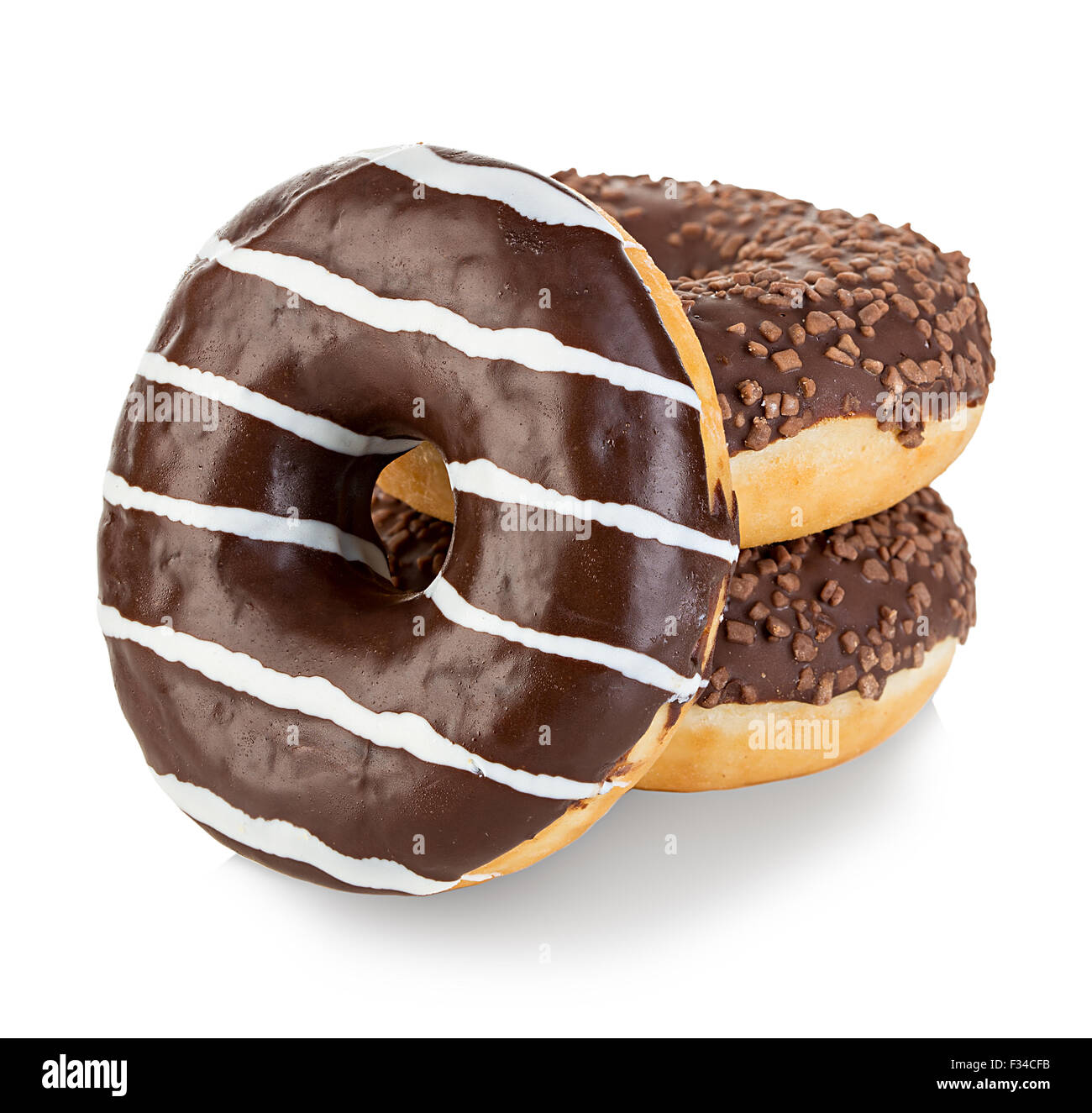 Donut close-up isolated on a white background Stock Photo - Alamy