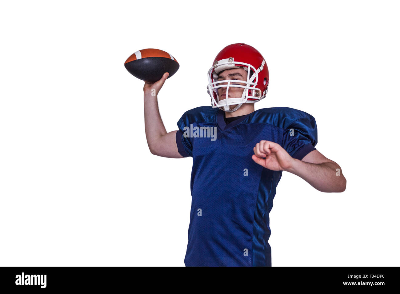 American football player throwing the ball Stock Photo Alamy