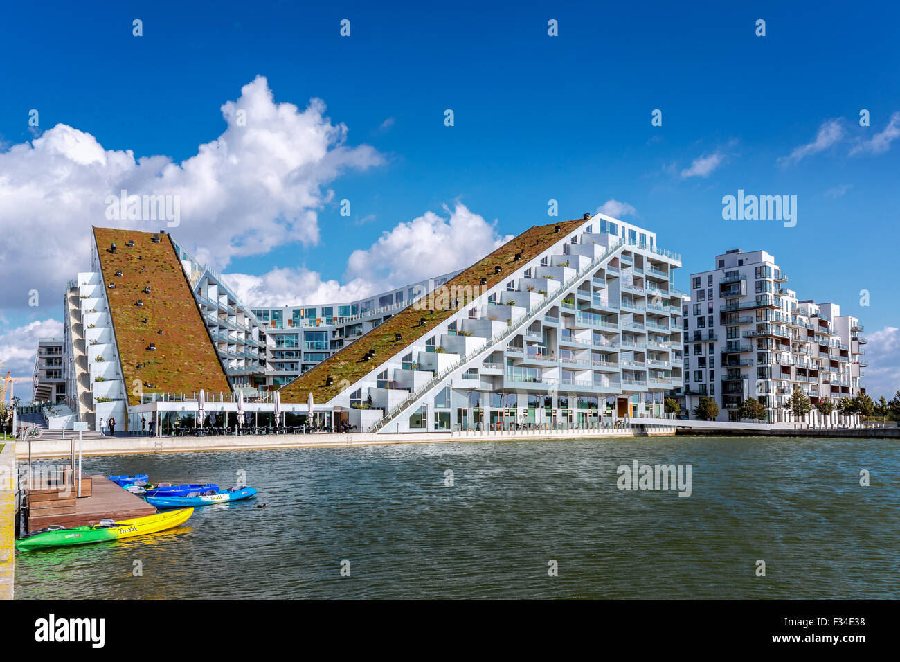8 House, also known as 8 Tallet or Big House, architect Bjarke Ingels, 2011 prize for best building in the world, Copenhagen, Denmark Stock Photo