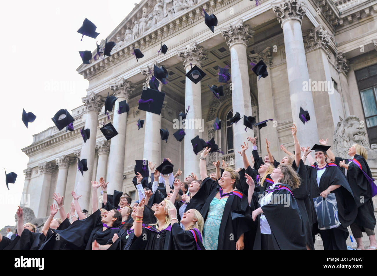 University students celebrating graduation. Stock Photo