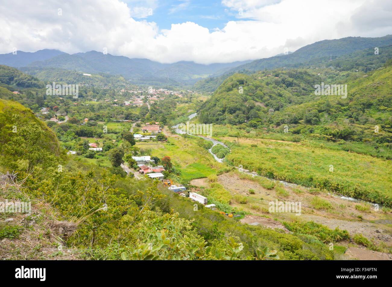 Scenery of the highlands of Boquete and Caldera River, Chiriqui region ...
