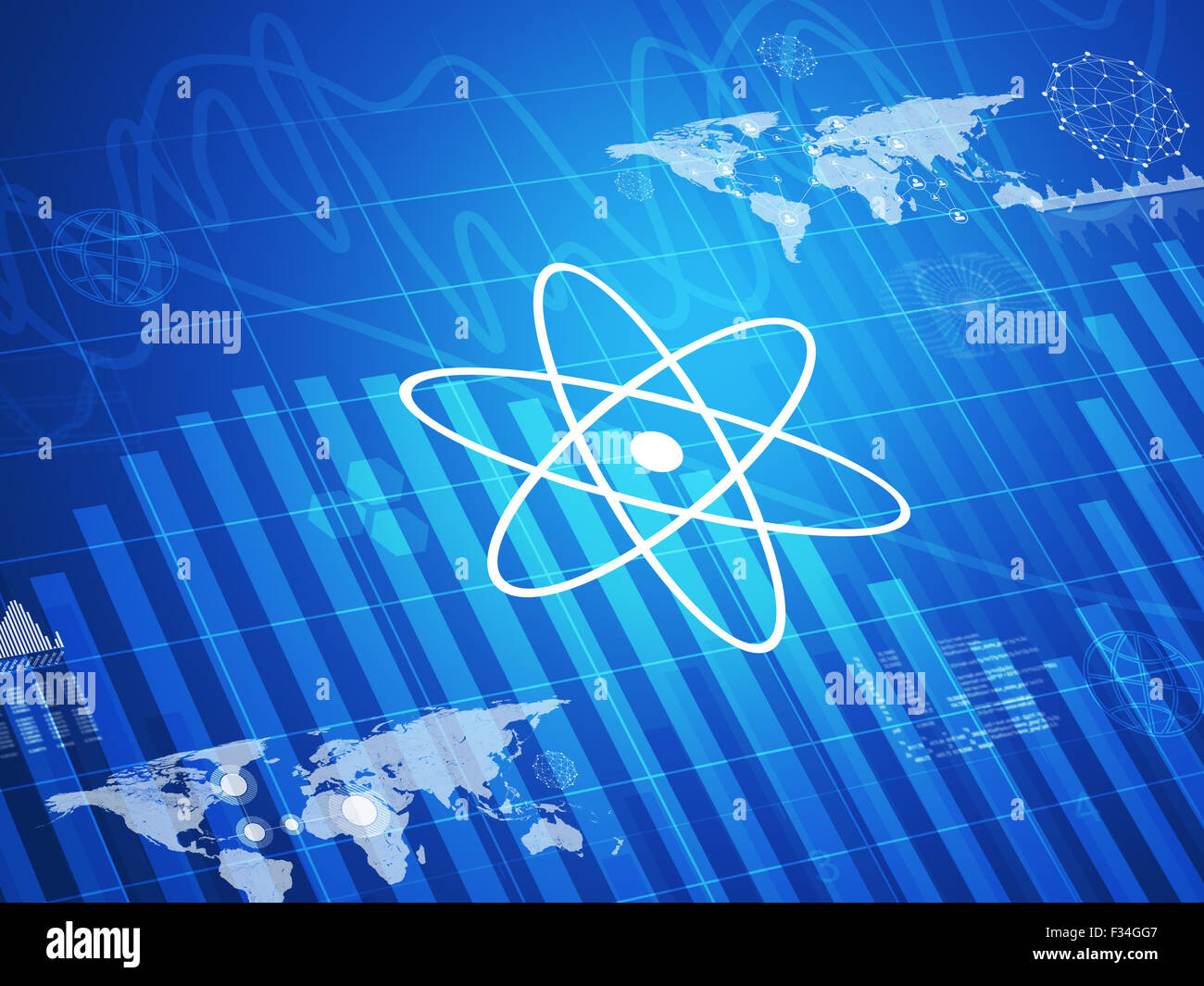 Computer icon with molecule Stock Photo - Alamy
