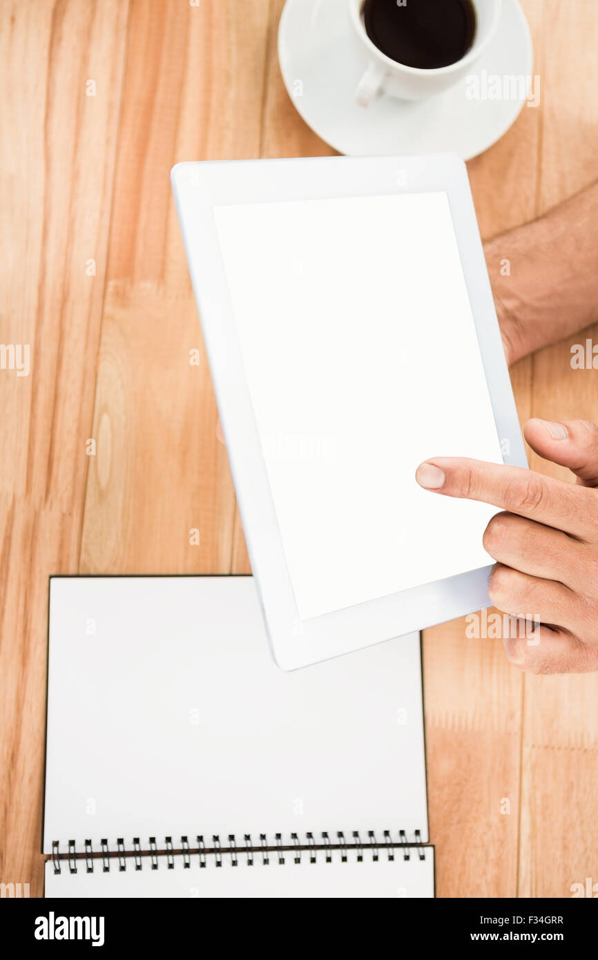 Hands holding blank screen tablet Stock Photo - Alamy