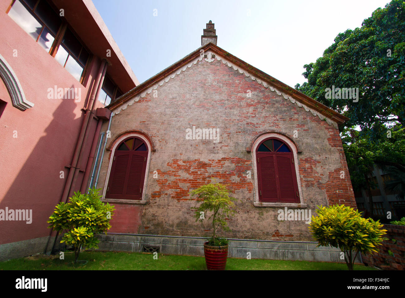 angle view of facade of spanish building,Taipe,Taiwan Stock Photo