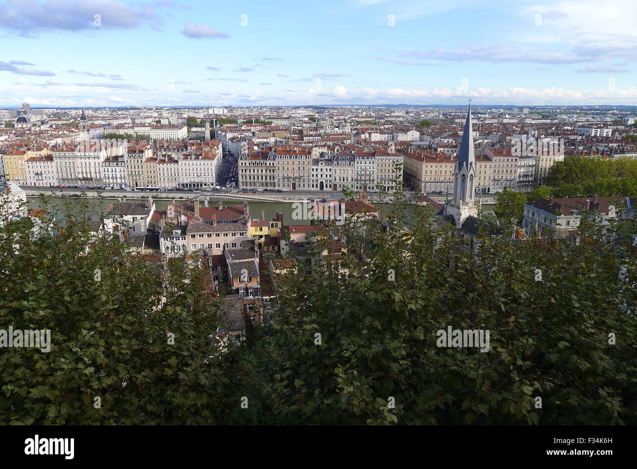 Overview of Lyon Historic District in France Stock Photo
