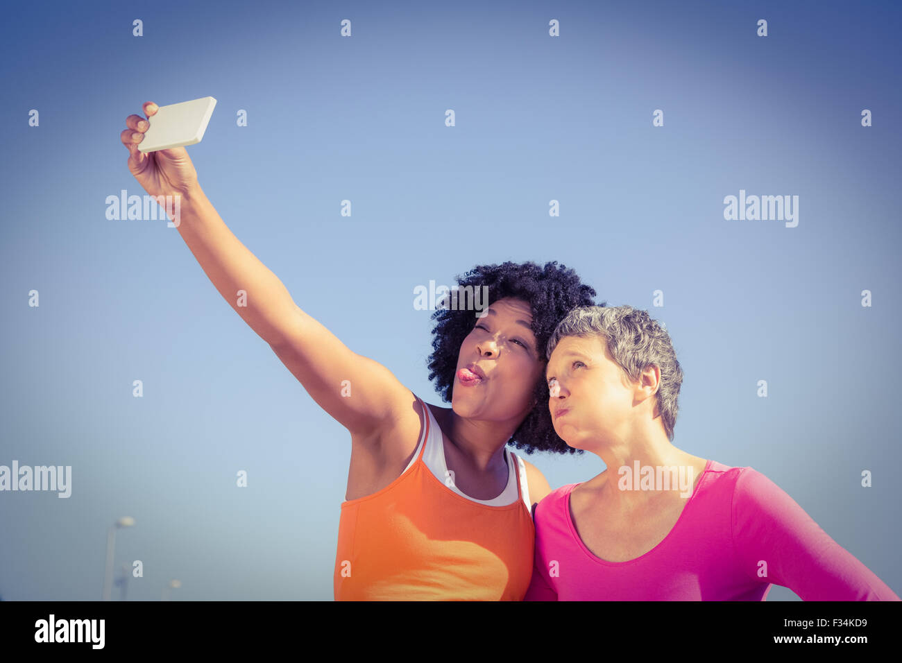 Two women taking selfies hi-res stock photography and images - Alamy