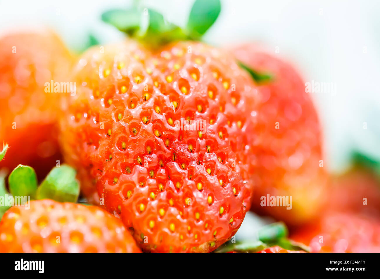 Strawberry berries on a white background Stock Photo - Alamy
