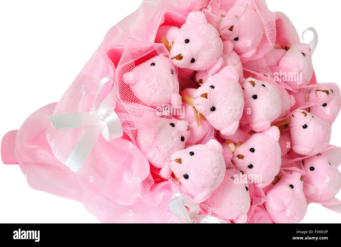 teddy bear pink and white