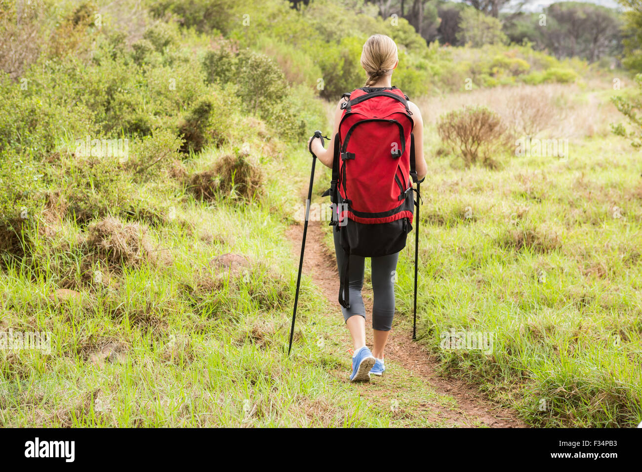 Young hiker trekking poles hi-res stock photography and images - Alamy