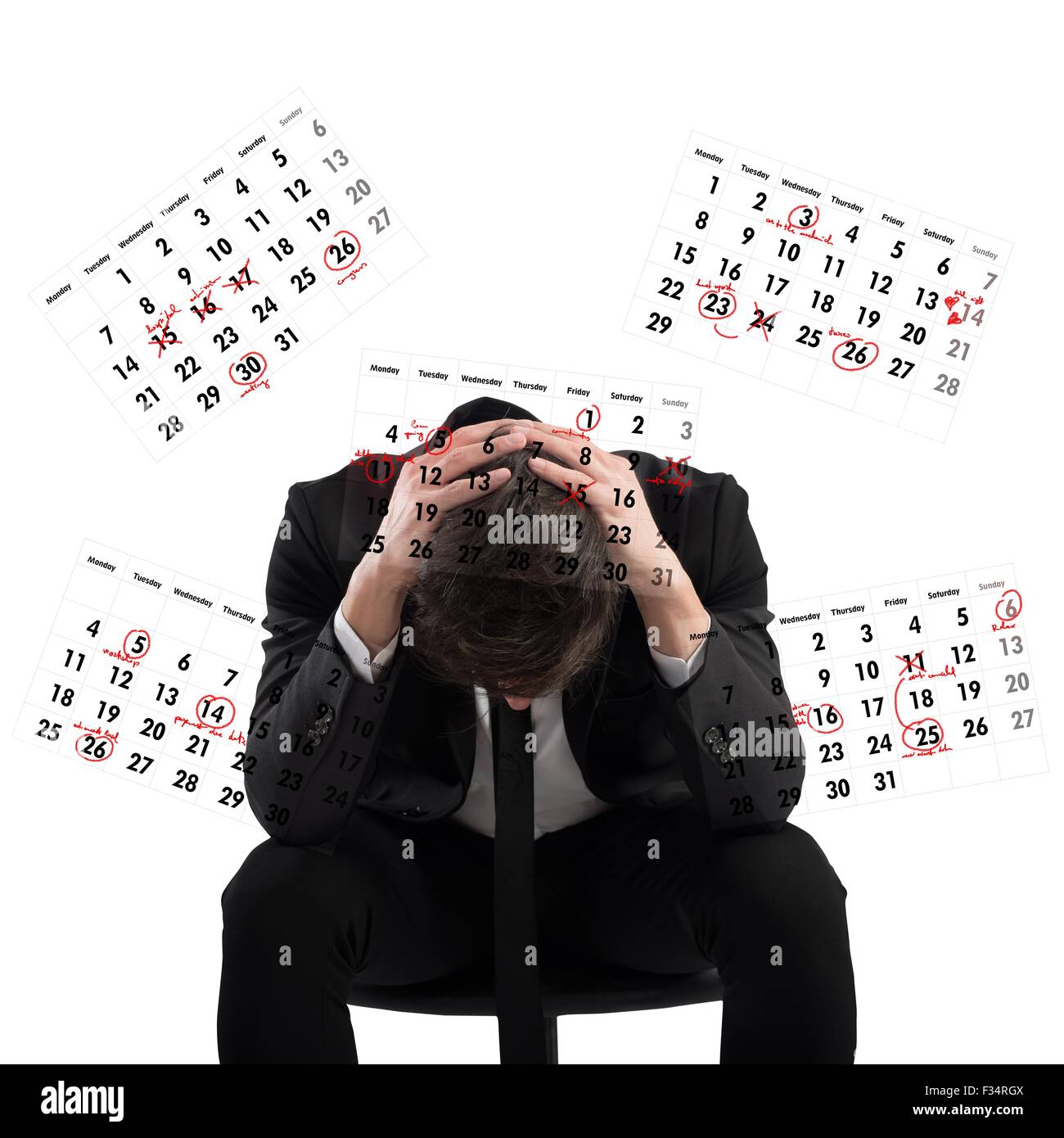 Stressed out by the deadlines Stock Photo